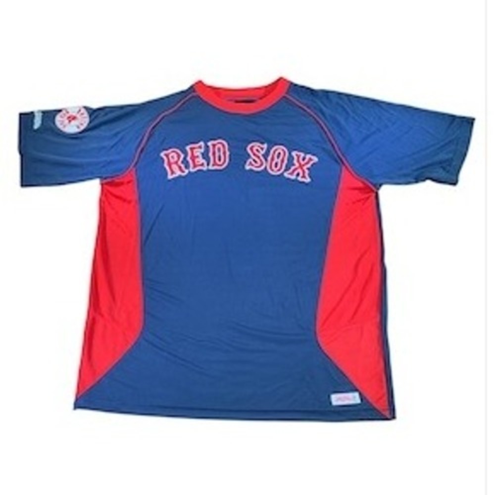 NWT Red Sox Stitches MLB Baseball Jersey‎ Shirt Mens Large Blue Red Short Sleeve